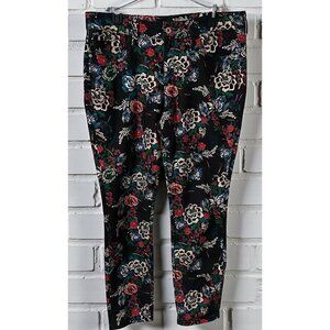 Anthropologie Pilcro Floral Jeans Womens Size 31 Mid Rise Skinny Boho